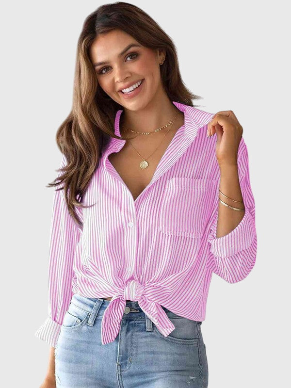 Ariana | Striped Tie-Front Shirt
