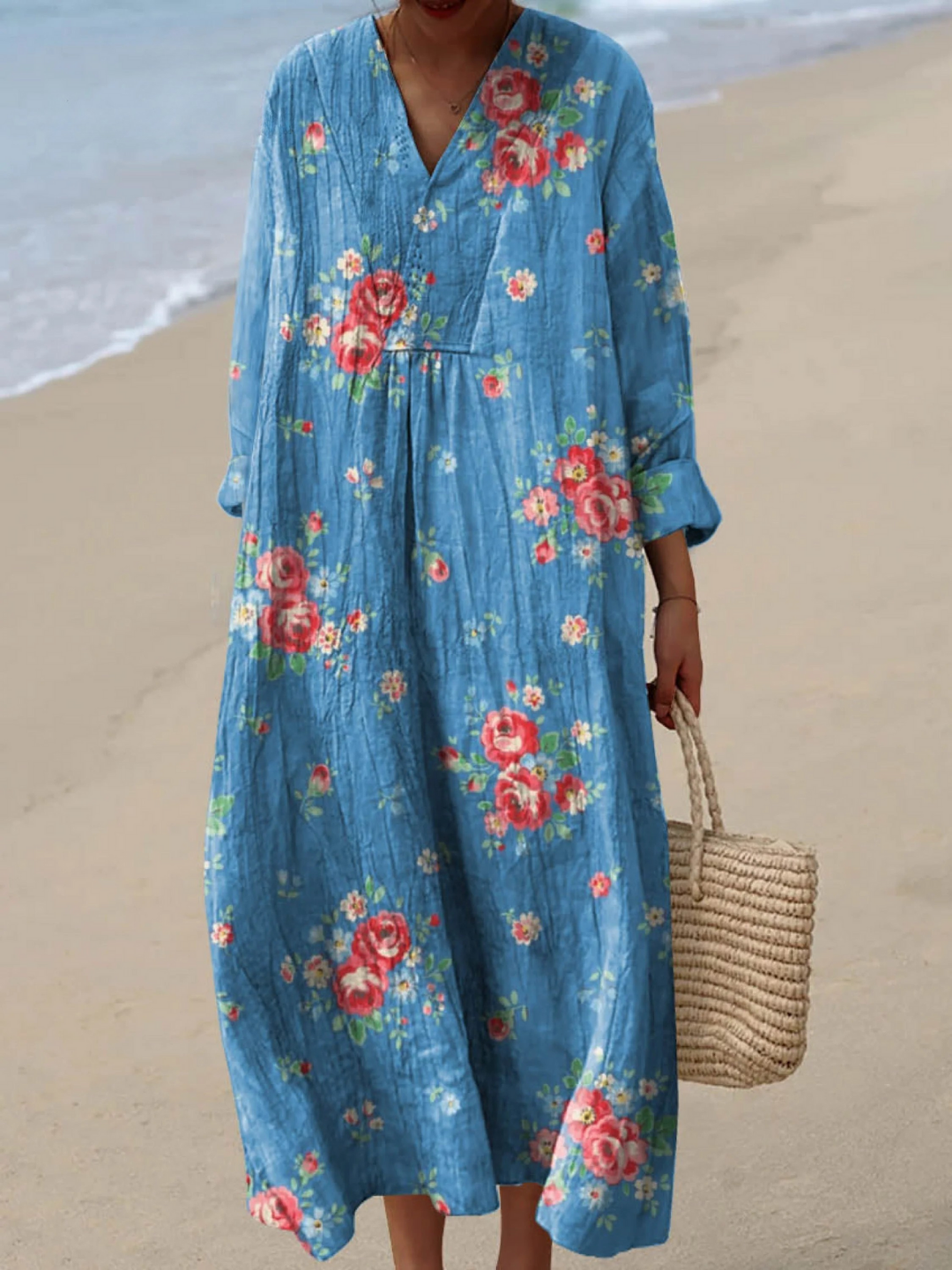 NAIMY | VINTAGE LOVELY FLORAL PATTERN ART PRINT DRESS