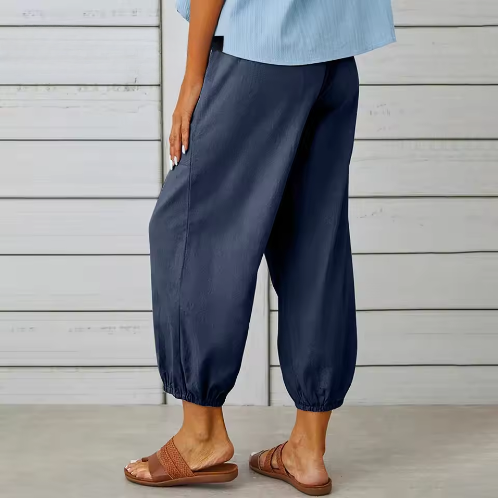 SELVERA | HIGH-WAIST WIDE-LEG TROUSERS