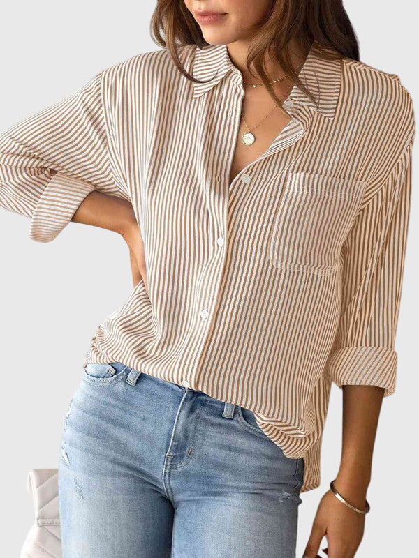 Ariana | Striped Tie-Front Shirt