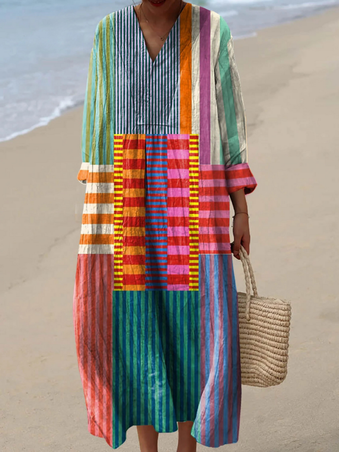 BUMBY | VINTAGE GEOMETRIC PATTERN ART PRINT DRESS