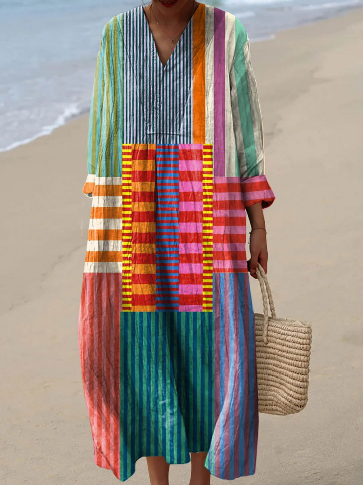 BUMBY | VINTAGE GEOMETRIC PATTERN ART PRINT DRESS