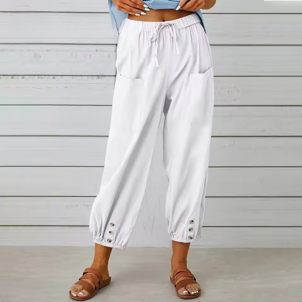 SELVERA | HIGH-WAIST WIDE-LEG TROUSERS