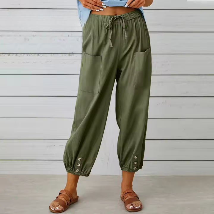 SELVERA | HIGH-WAIST WIDE-LEG TROUSERS