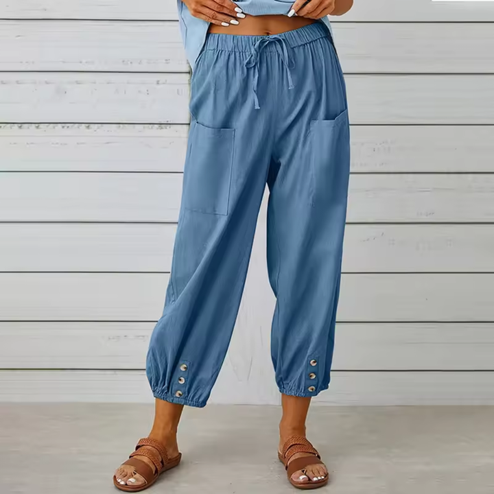 SELVERA | HIGH-WAIST WIDE-LEG TROUSERS