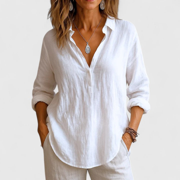 Franzina | Comfortable Linen Blend Blouse