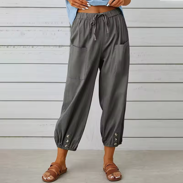 SELVERA | HIGH-WAIST WIDE-LEG TROUSERS