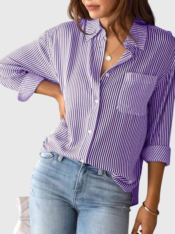 Ariana | Striped Tie-Front Shirt