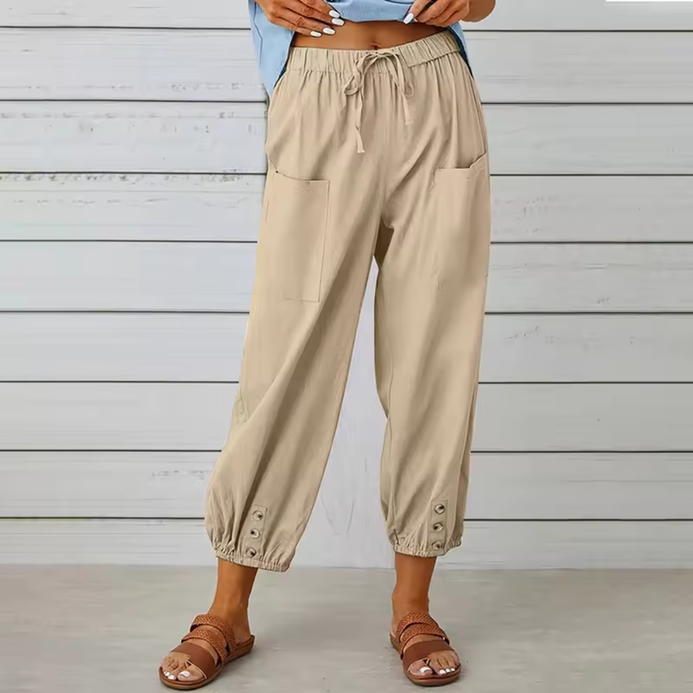 SELVERA | HIGH-WAIST WIDE-LEG TROUSERS
