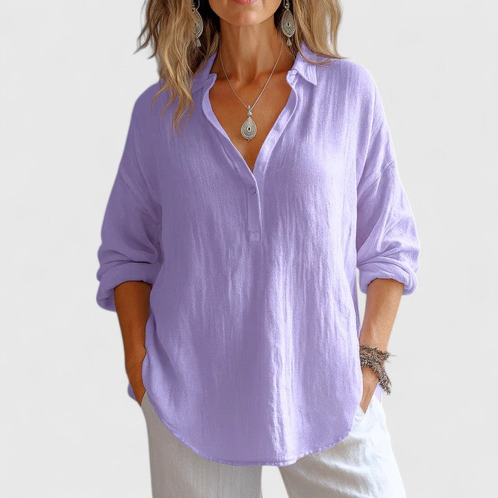 Franzina | Comfortable Linen Blend Blouse