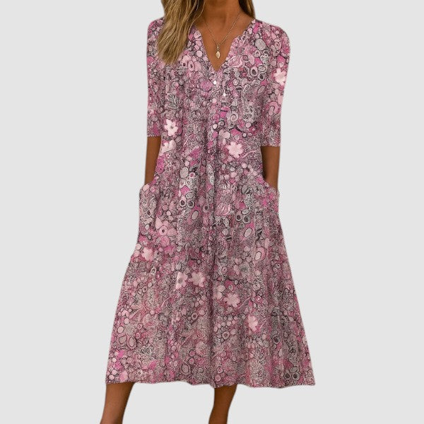 JULIA | V-NECK FLOW DRESS