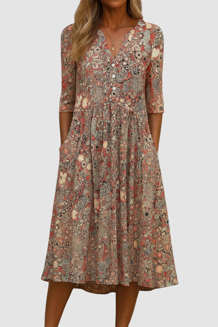 JULIA | V-NECK FLOW DRESS