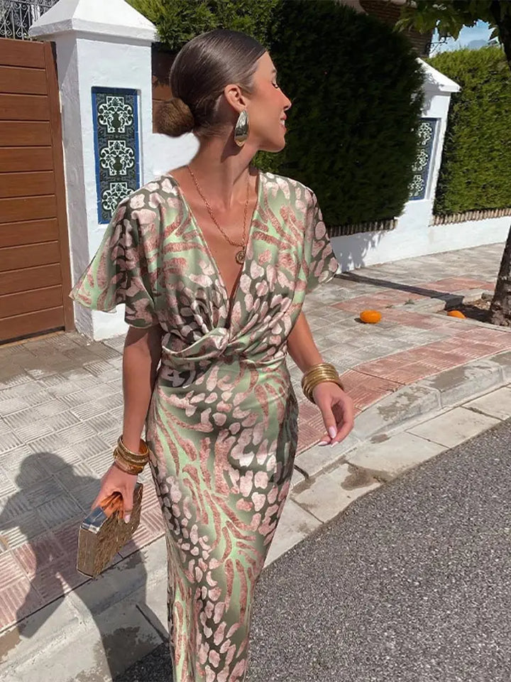 ORLANA – TWIST FRONT MAXI DRESS
