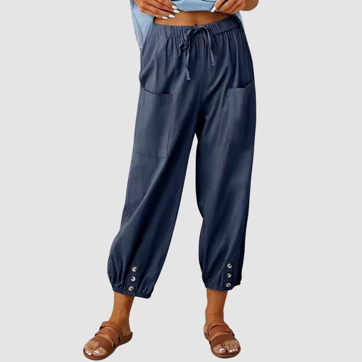 SELVERA | HIGH-WAIST WIDE-LEG TROUSERS
