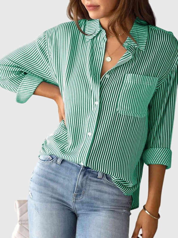 Ariana | Striped Tie-Front Shirt